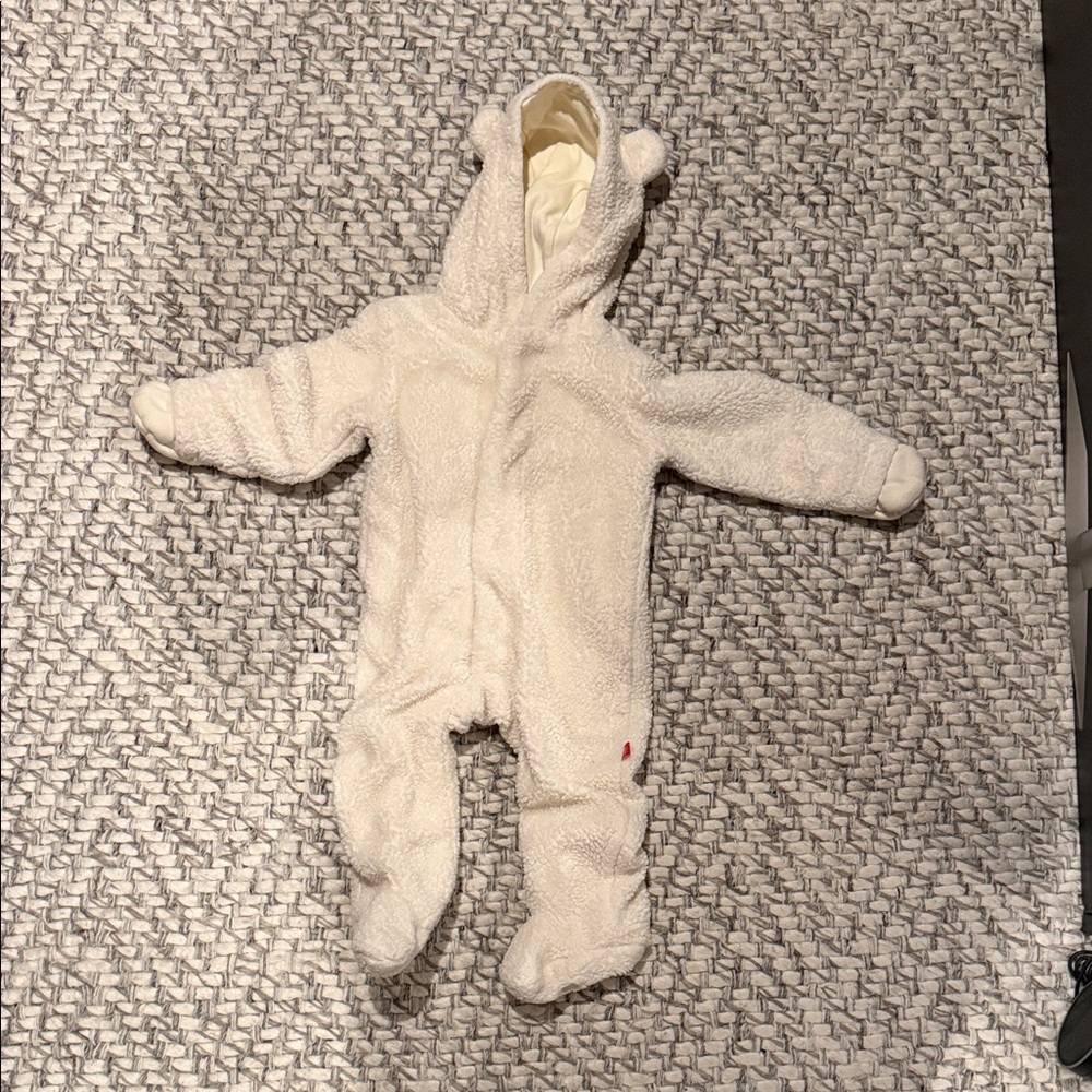 Magnetic Me Cream Fleece Baby Footie Bear Suit